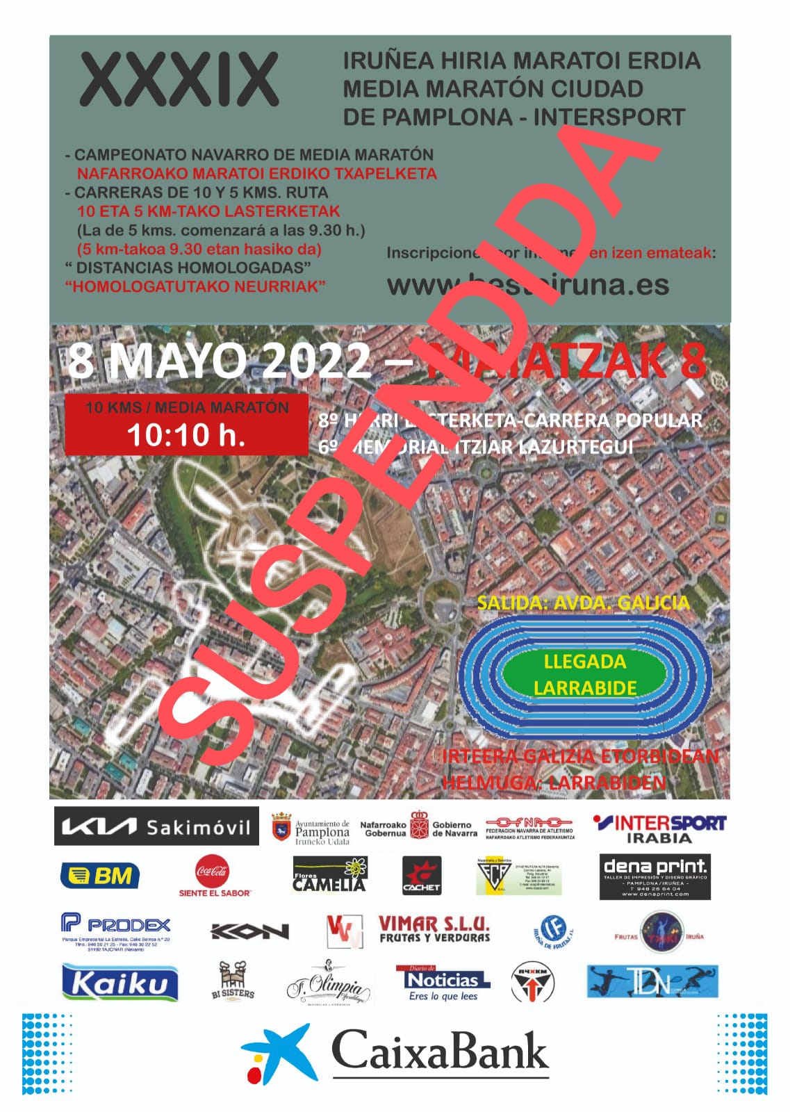 Suspendida la media maratón de Pamplona 2022