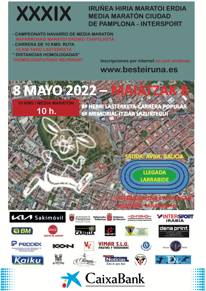 cartel media maratón de Pamplona 2022 