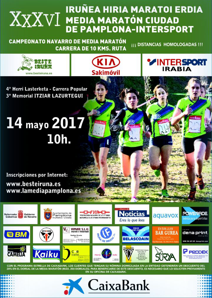 Cartel media maratón de Pamplona
